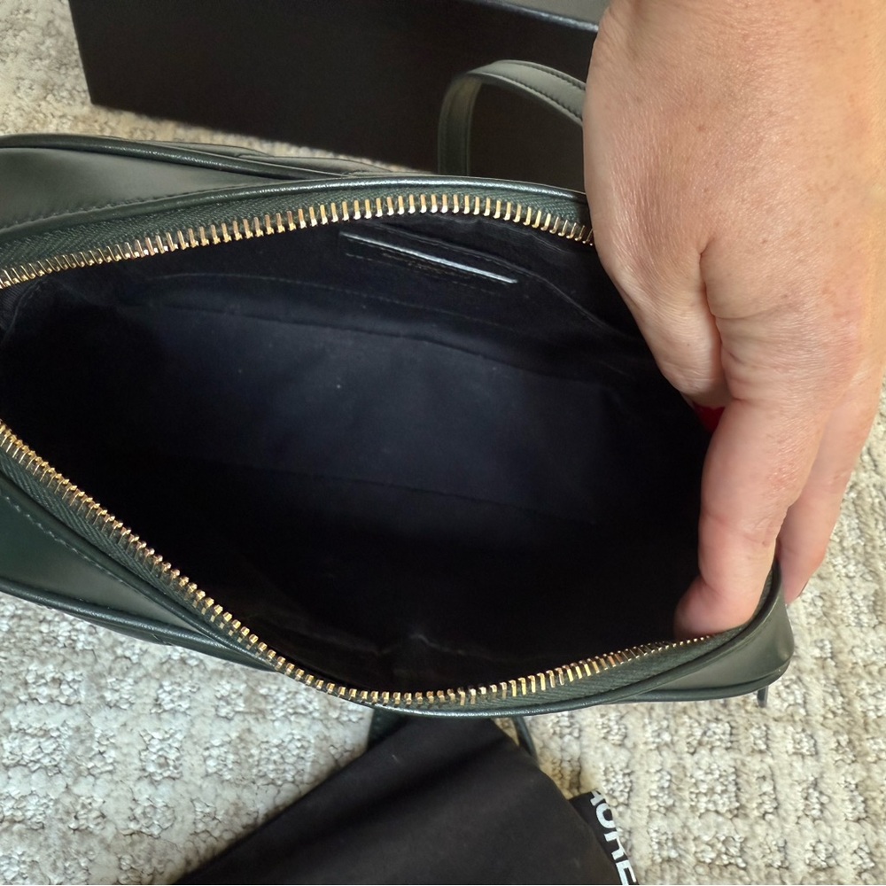 Saint Laurent Dark Green Quilted Crossbody Bag - Picture 8 of 8